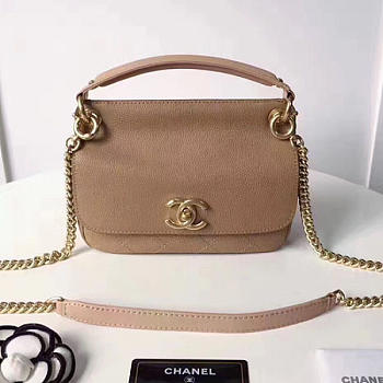 Fancybags Chanel Grained Calfskin Flap Bag with Top Handle Beige A93756 VS06010