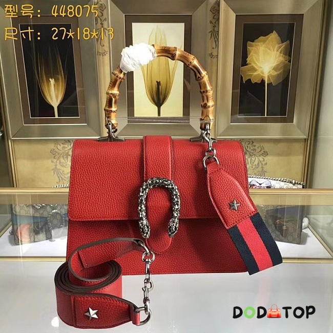 Fancybags Gucci Dionysus medium top handle bag   Red leather - 1