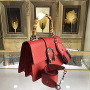 Fancybags Gucci Dionysus medium top handle bag   Red leather - 6