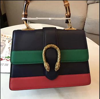 Fancybags Gucci Dionysus medium top handle bag black/green leather