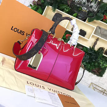 Fancybags louis vuitton patent leather tote miroir M54640 rose red