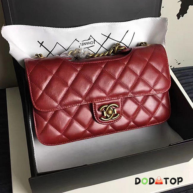 Fancybags Luxury Chanel Red Oil Wax Leather Perfect Edge Bag A14041 VS05760 - 1