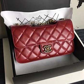 Fancybags Luxury Chanel Red Oil Wax Leather Perfect Edge Bag A14041 VS05760