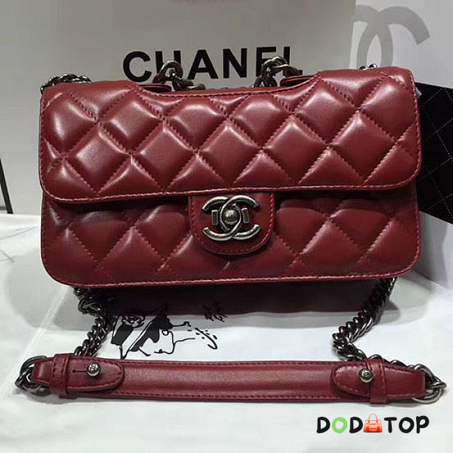 Fancybags Chanel Red Quilted Calfskin Perfect Edge Bag Silver A14041 VS01256 - 1
