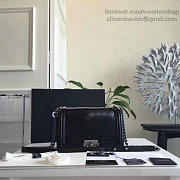 Fancybags Chanel Medium Chevron Lambskin Boy Bag Black A13044 VS09296 - 3