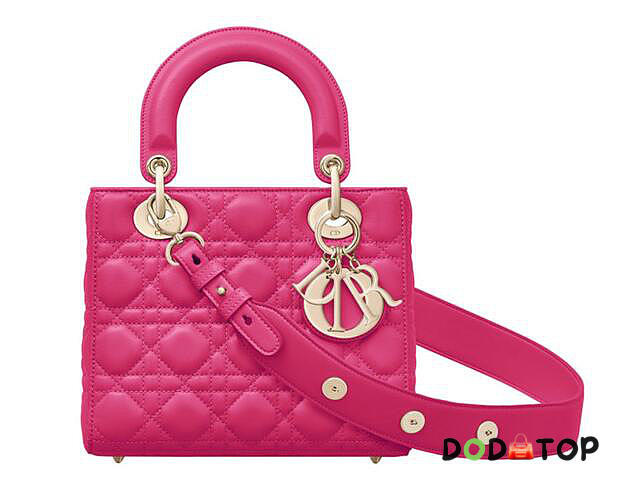 Fancybags 2017 Dior LADY DIOR  lambskin badge Diana package   rose red - 1