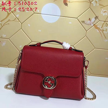 Fancybags Gucci GG Flap Shoulder Bag On Chain Red 5103032