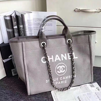 Fancybags Chanel Brown Canvas Large Deauville Shopping Bag A68046 VS02718