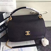 Fancybags Chanel Grained Calfskin Flap Bag with Top Handle Black A93757 VS08858 - 1