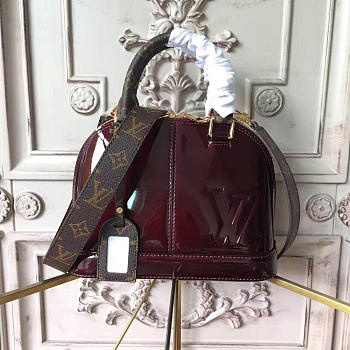 Fancybags  louis vuitton original vernis leather alma BB M54785 bordeaux