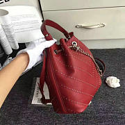 Fancybags Top Chanel Original Calfskin Bucket Bag Red A93597 VS04761 - 4