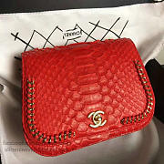 Fancybags Hot Chanel Snake Leather Flap Shoulder Bag Red A98774 VS03855 - 3