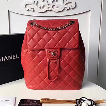 Fancybags Chanel Quilted Lambskin Backpack Red 170303 VS07838