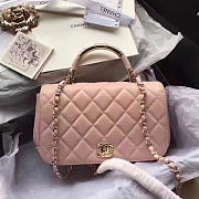 Fancybags Chanel Lambskin Flap Bag with Top Handle Pink A93752 VS00969 - 1
