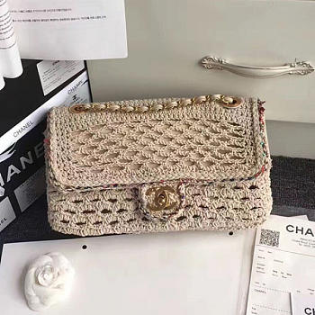 Fancybags Chanel Crochet Braid Flap Shoulder Bag Beige A93680 VS02814