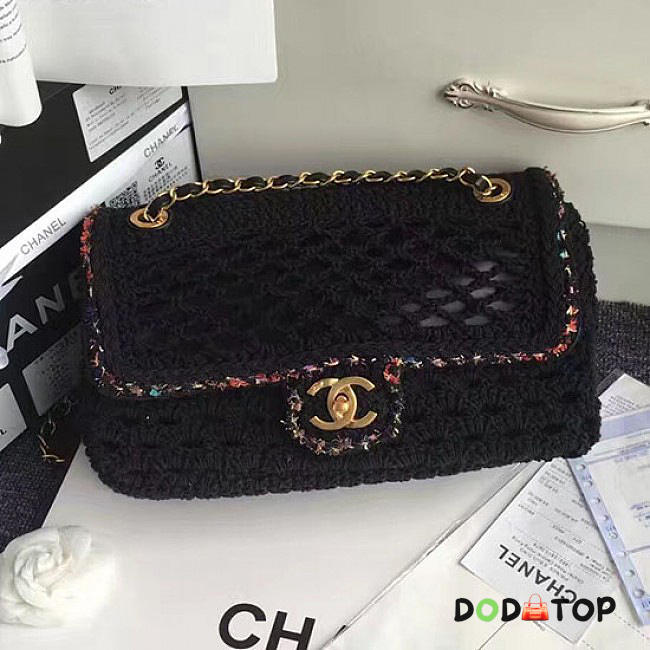 Fancybags Chanel Crochet Braid Flap Shoulder Bag Black A93680 VS09431 - 1
