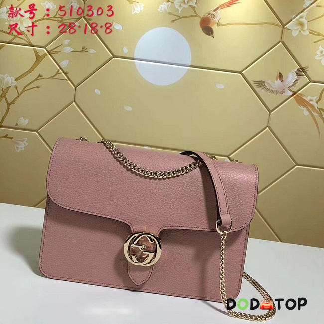 Fancybags Gucci GG Flap Shoulder Bag On Chain Pink 510303 - 1