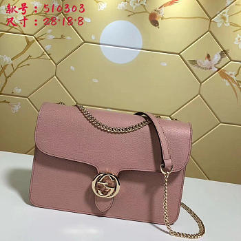 Fancybags Gucci GG Flap Shoulder Bag On Chain Pink 510303