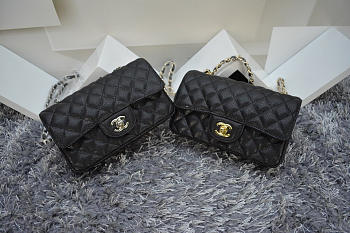 Fancybags CHANEL 1112 Black Size 20cm Caviar Leather Flap Bag With Gold / Silver Hardware
