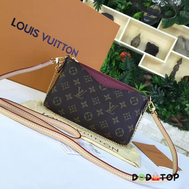 Fancybags Louis vuitton original monogram pallas clutch M41638 burgundy - 1