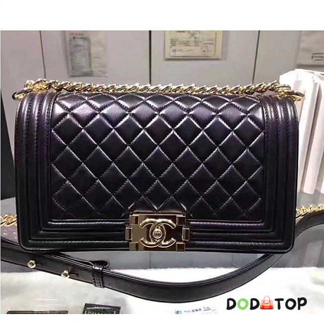 Fancybags Fashion Chanel Black Quilted Lambskin Medium Boy Bag Gold Hardware A67086 VS05222 - 1
