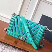 Fancybags Chanel Multicolor Chevron Medium Boy Bag Green A67086 VS02100 - 1
