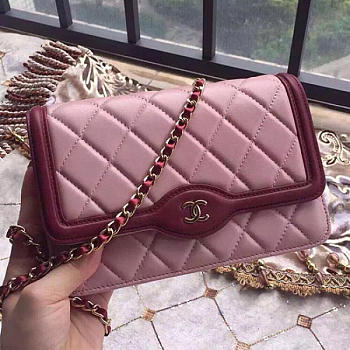Fancybags Chanel Lambskin Mini Chain Purse Pink A81024 VS09425