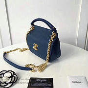 Fancybags Chanel Grained Calfskin Flap Bag with Top Handle Blue A93756 VS00398 - 6