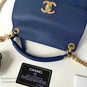 Fancybags Chanel Grained Calfskin Flap Bag with Top Handle Blue A93756 VS00398 - 4