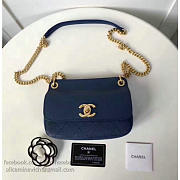 Fancybags Chanel Grained Calfskin Flap Bag with Top Handle Blue A93756 VS00398 - 3