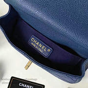 Fancybags Chanel Grained Calfskin Flap Bag with Top Handle Blue A93756 VS00398 - 2