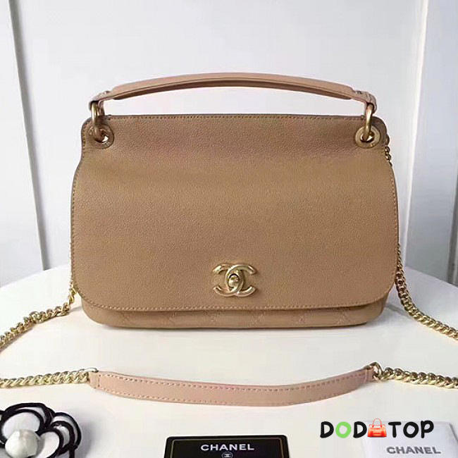 Fancybags Chanel Grained Calfskin Flap Bag with Top Handle Beige A93757 VS03950 - 1