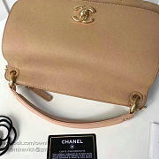 Fancybags Chanel Grained Calfskin Flap Bag with Top Handle Beige A93757 VS03950 - 4