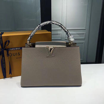 Fancybags Louis vuitton taurillon leather capucines MM M94702 light gray