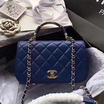 Fancybags Chanel Lambskin Flap Bag with Top Handle Blue A93752 VS06898