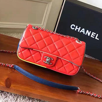 Fancybags Chanel Red Multicolor Lambskin Resin Small Flap Bag A150301 VS02867