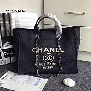 Fancybags Chanel Black Canvas Large Deauville Shopping Bag A68046 VS01592 - 1