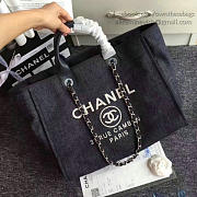 Fancybags Chanel Black Canvas Large Deauville Shopping Bag A68046 VS01592 - 5
