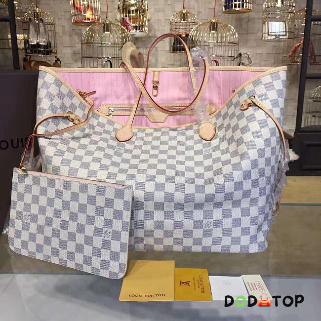 Fancybags Louis vuitton original damier azur neverfull GM N41604 pink - 1