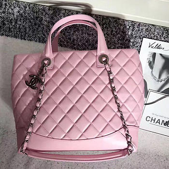 Fancybags Luxury Chanel Quilted Lambskin Shopping Tote Bag Pink 260301 VS02905