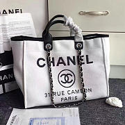 Fancybags Chanel White Canvas Large Deauville Shopping Bag A68046 VS08728 - 1