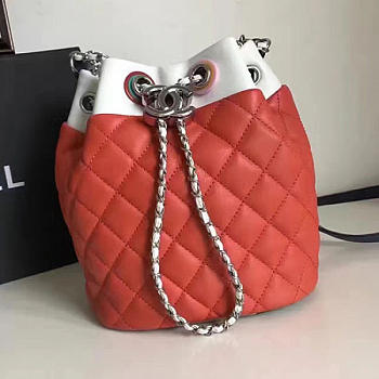 Fancybags Chanel Small Drawstring Bag in Red Lambskin and Resin A93730 VS04392
