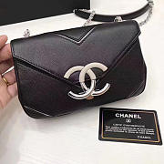 Fancybags Chanel Grained Calfskin Chevron Flap Bag Black A93774 VS05263 - 1