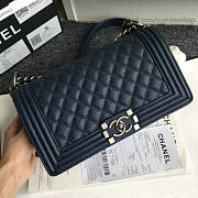 Fancybags Chanel Blue Quilted Caviar Medium Boy Bag 180301 VS04423 - 6