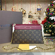 Fancybags Louis vuitton original monogram canvas pallas chain bag M41200 burgundy - 4