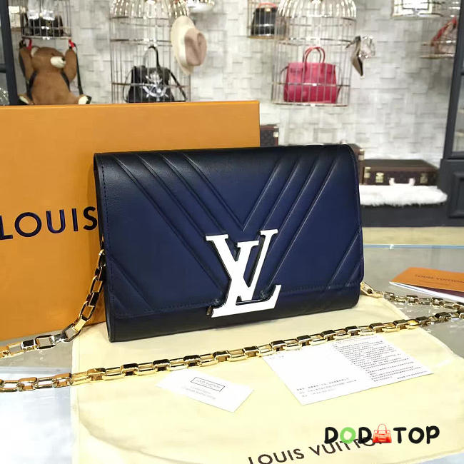 Fancybags louis vuitton original calfskin chain louise clutch M54230 black - 1