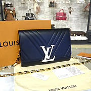 Fancybags louis vuitton original calfskin chain louise clutch M54230 black - 1