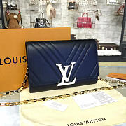 Fancybags louis vuitton original calfskin chain louise clutch M54230 black - 2