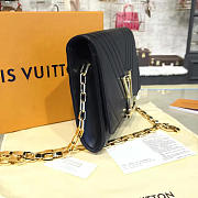 Fancybags louis vuitton original calfskin chain louise clutch M54230 black - 3