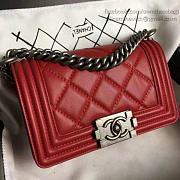 Fancybags Chanel Large Quilted Calfskin Boy Bag Red A14042 VS09730 - 5